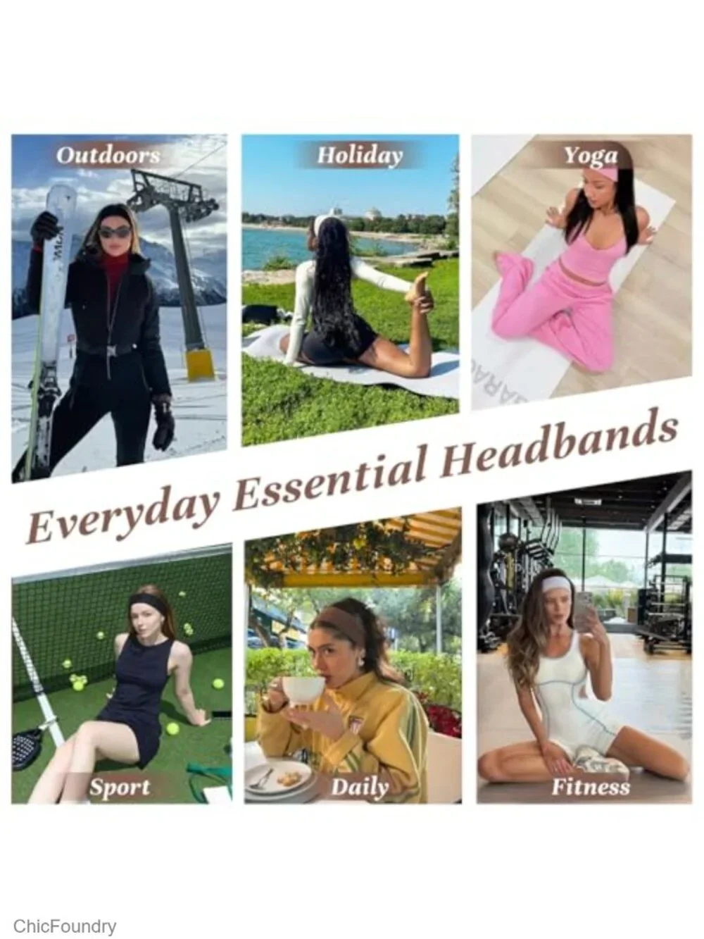 Wide Non-Slip Elastic Headbands for Women, 3 Pack, Soft